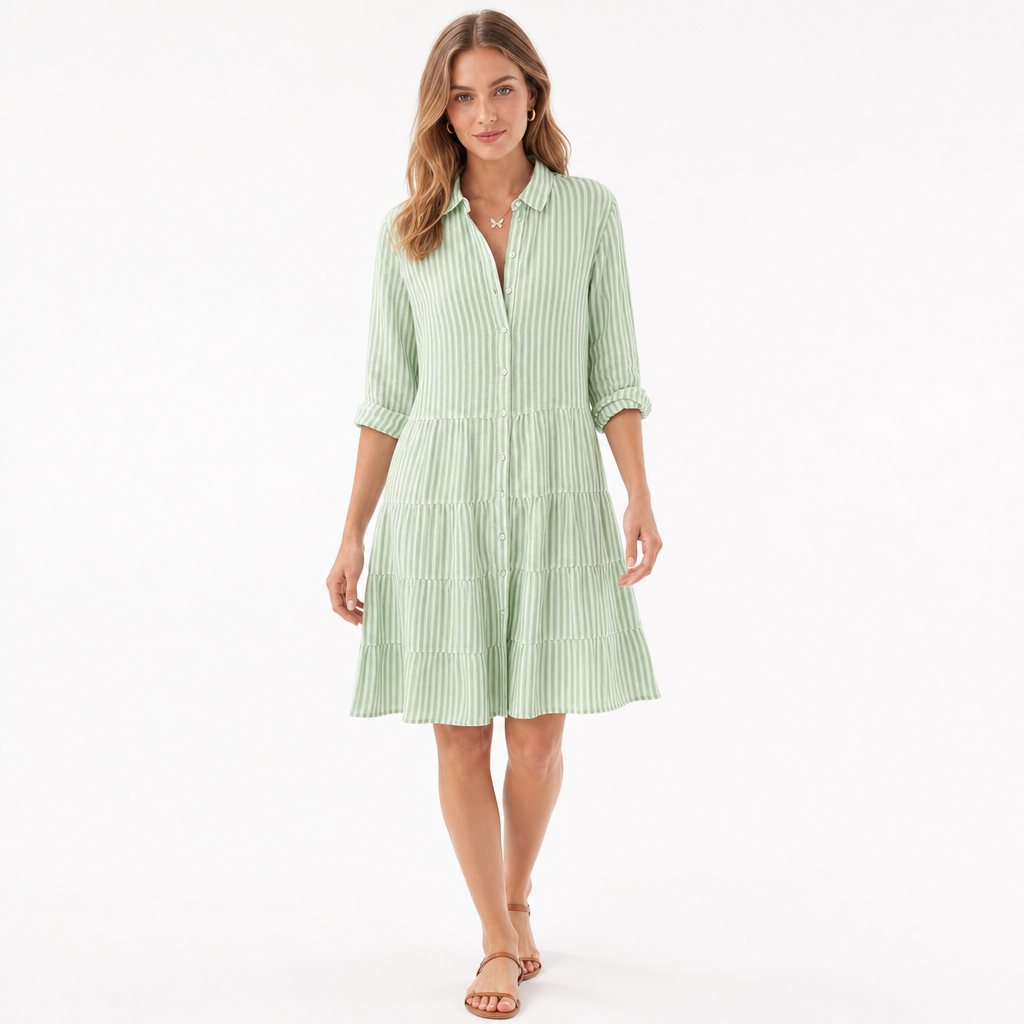 The Capucine Striped Shirt Dress
