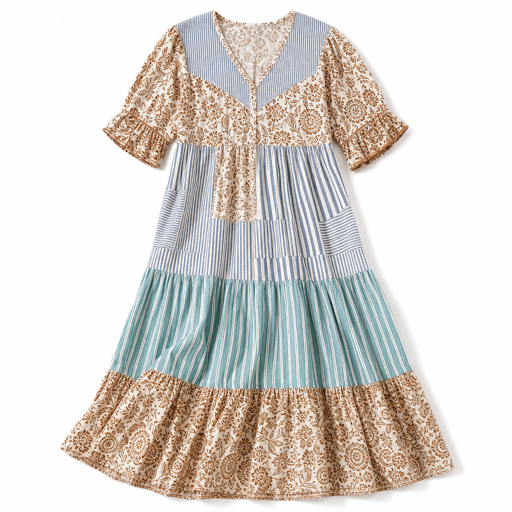 The Maple Patchwork Maxi Dress