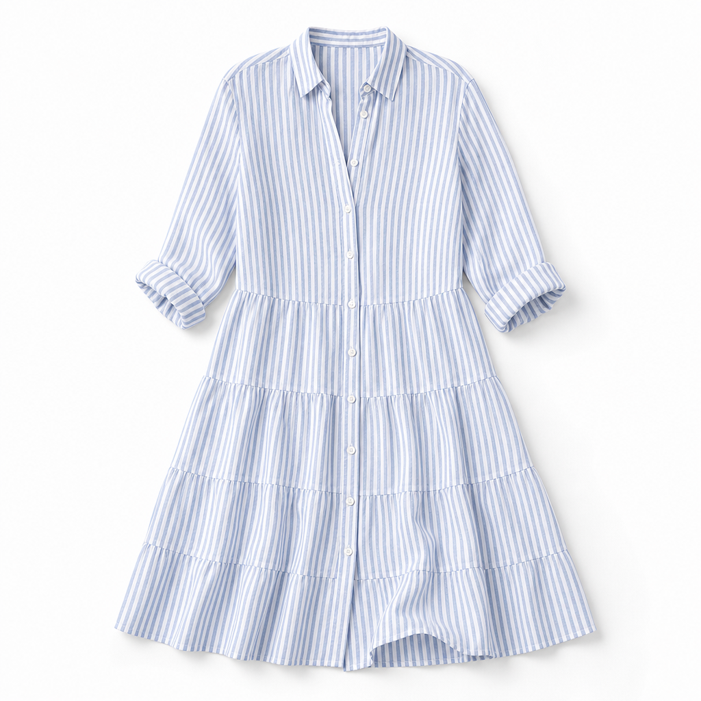 The Capucine Striped Shirt Dress