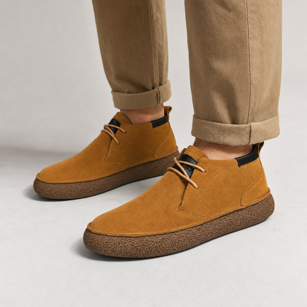 The Lucca Suede Mid-Top Loafer - Tan