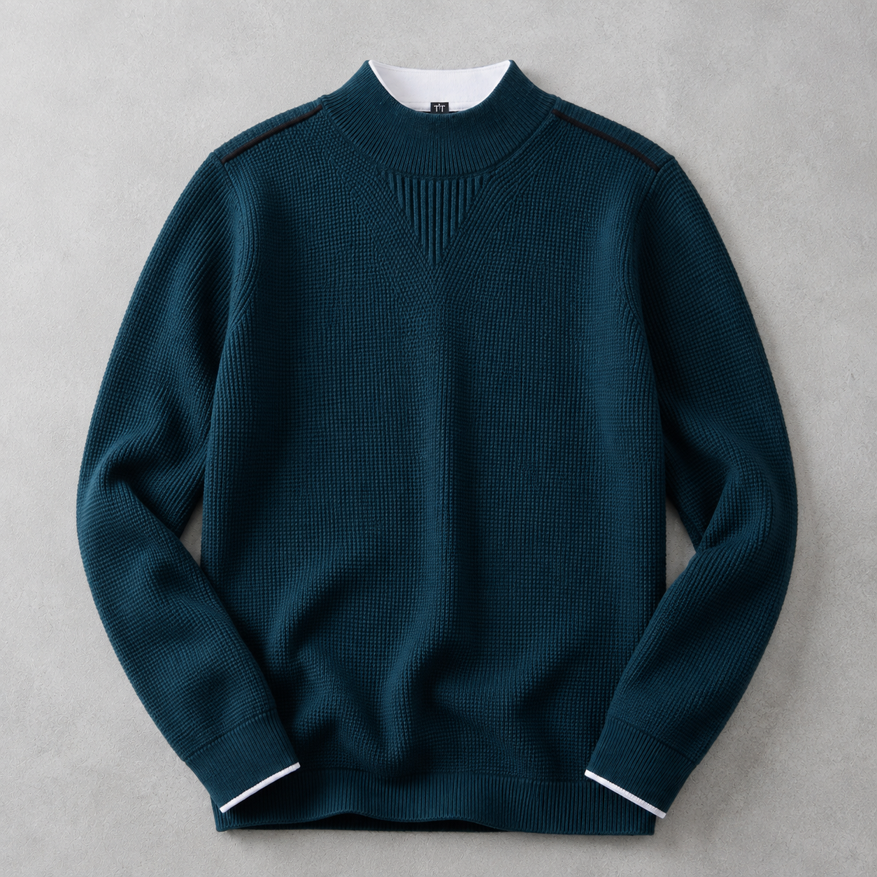 The Grasse Waffle Knit Mock Neck Sweater