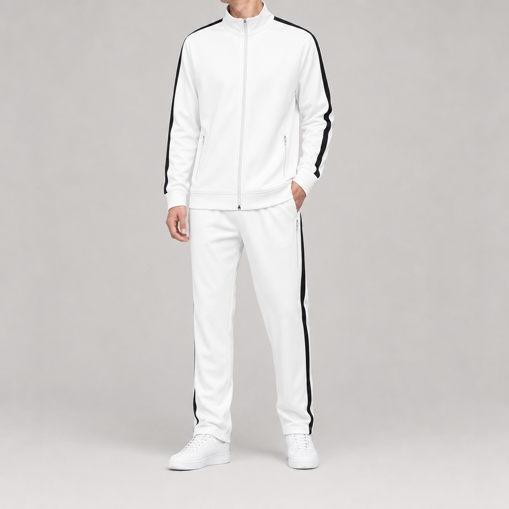 The Cortina Full-Zip Track Set - White