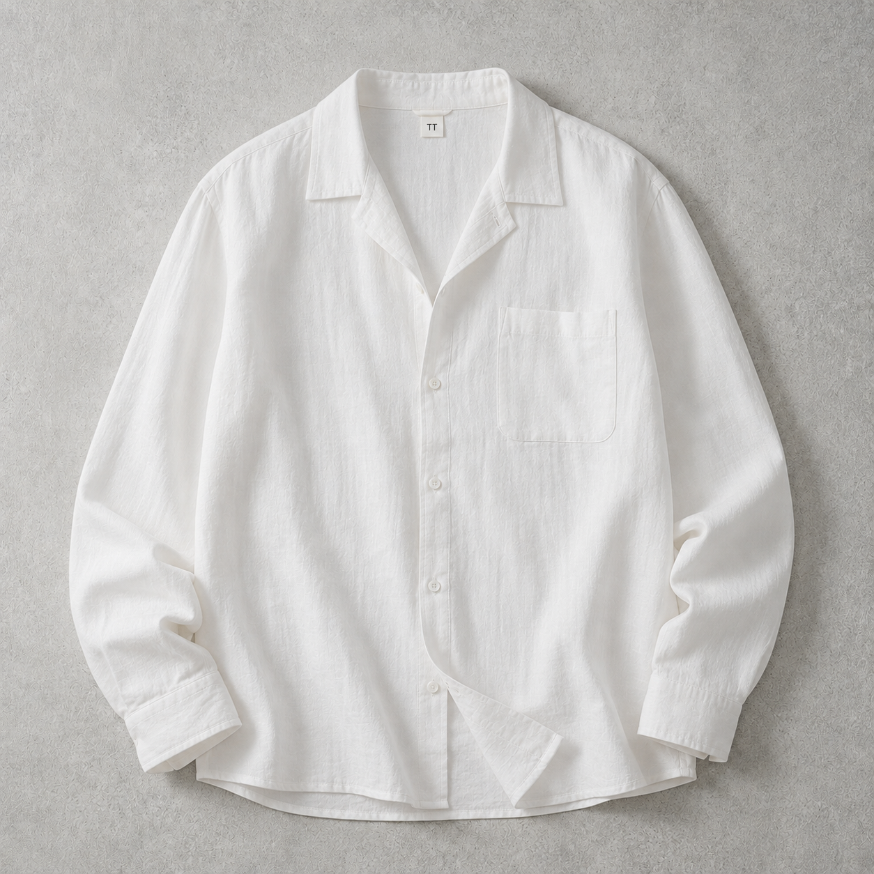The Modena Camp Collar Linen Look Shirt